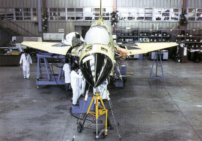 A Lavi in the assembly stage. 3 prototypes were built by IAI.
