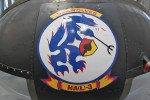 The nose art on this Huey is of the patch worn by member of the HA(L)-3 Seawolves squadron in the US Navy.