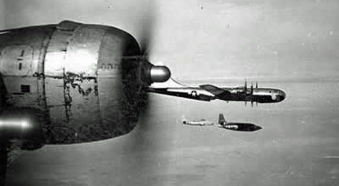 A rare photo attributed to the actual flight on 14 October when Check Yeager broke the sound barrier. 