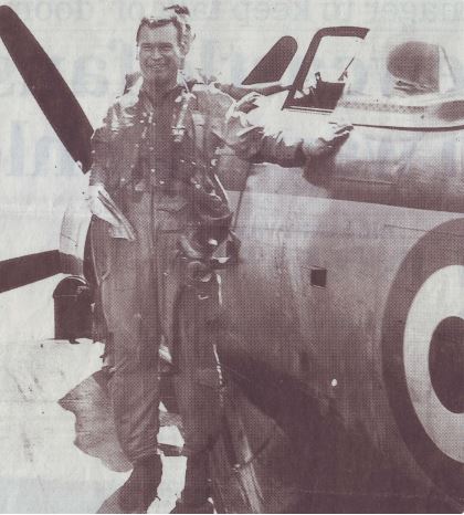 Lieutenant Peter "Hoagy" Carmichael, Fleet Air Arm, Royal Navy. (Photograph courtesy of The Guardian newspaper)