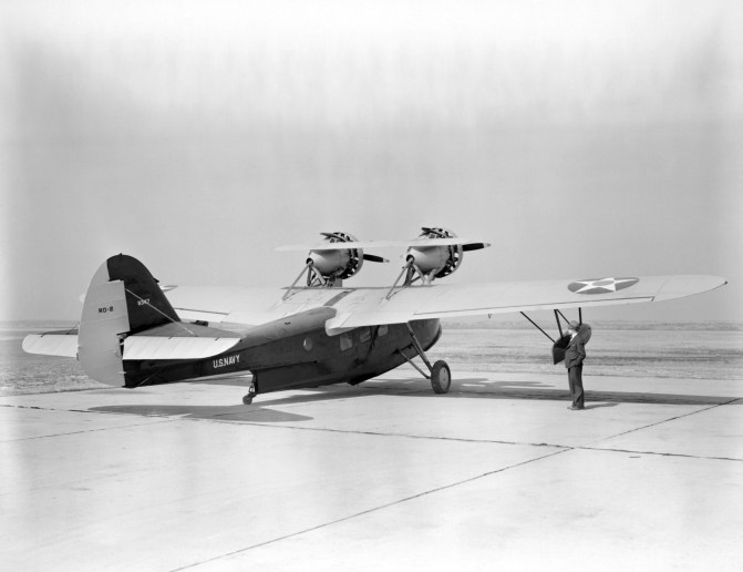 A U.S. Navy Douglas RD-2 Dolphin (BuNo 9347) at the Langley Aeronautical Laboratory at Hampton, Virginia (USA). Originally purchased with the presumed use as a Presidential aircraft, this Douglas RD-2 was turned over to the NACA in December 1939 without ever fulfilling its intended role. (U.S. Navy archival imagery)