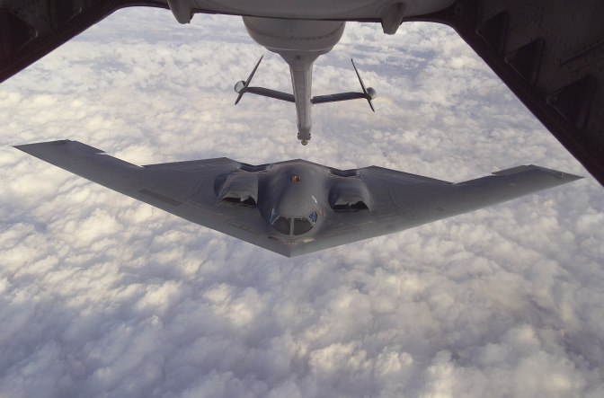 B-2 Spirit prepares for refueling